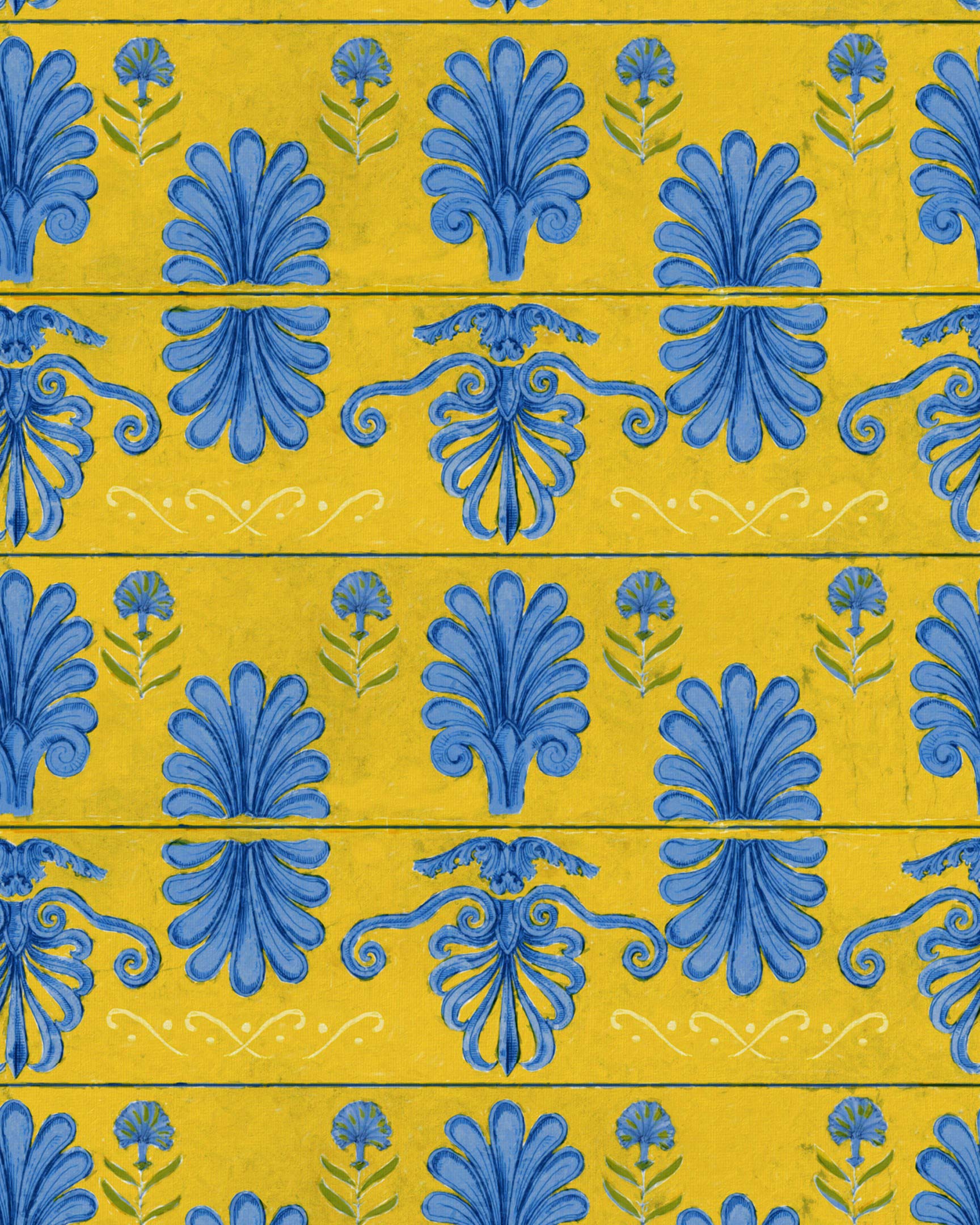 Mykonos Villa Motif Lemon WP30044