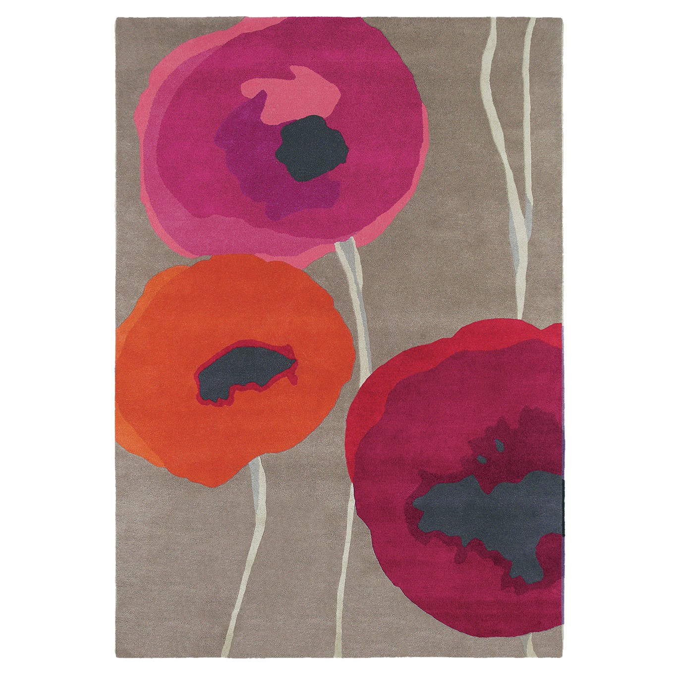 Sanderson Poppies Red Orange 45700 Rug