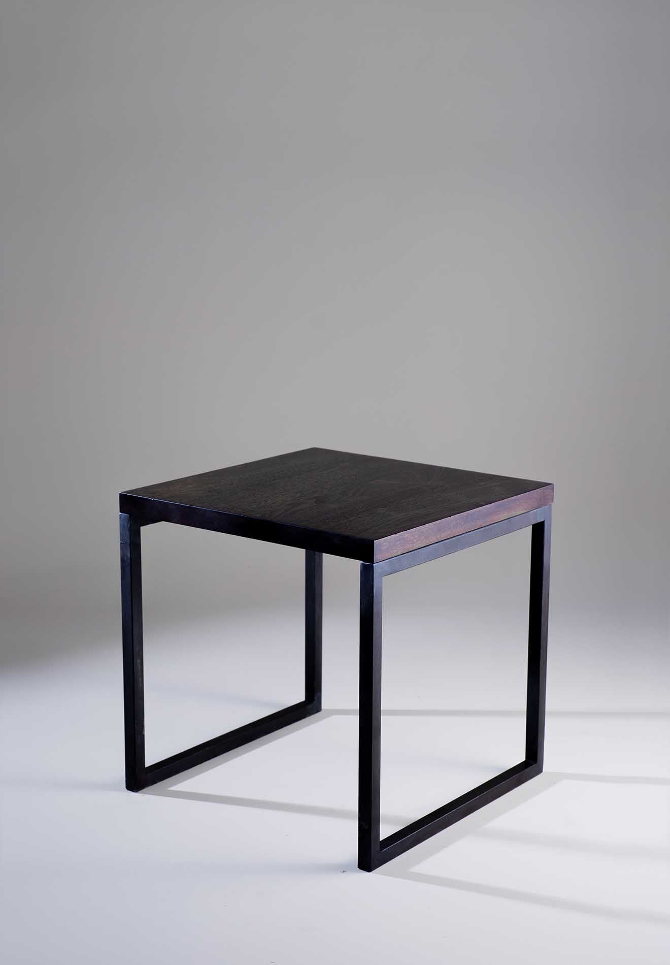 Caulfield Side Table CST53 Carbon with Blackened Walnut Top