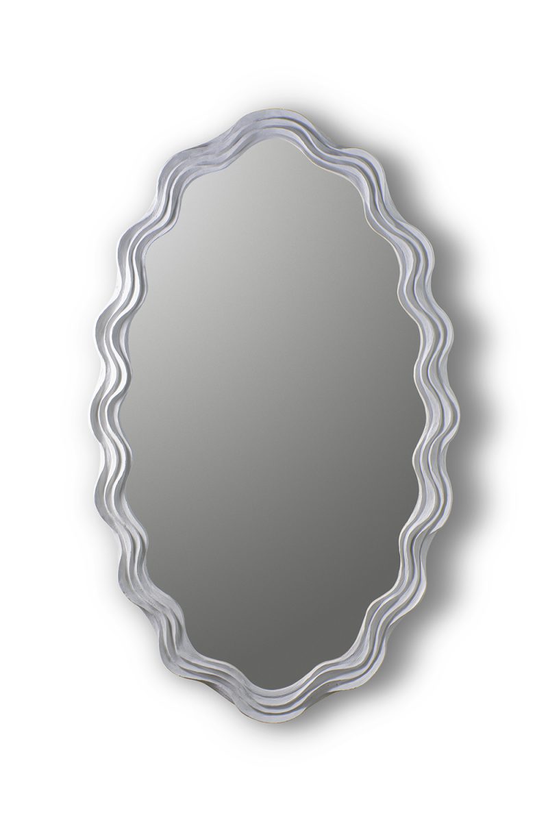 Clam Shell Mirror WM56 Plaster White