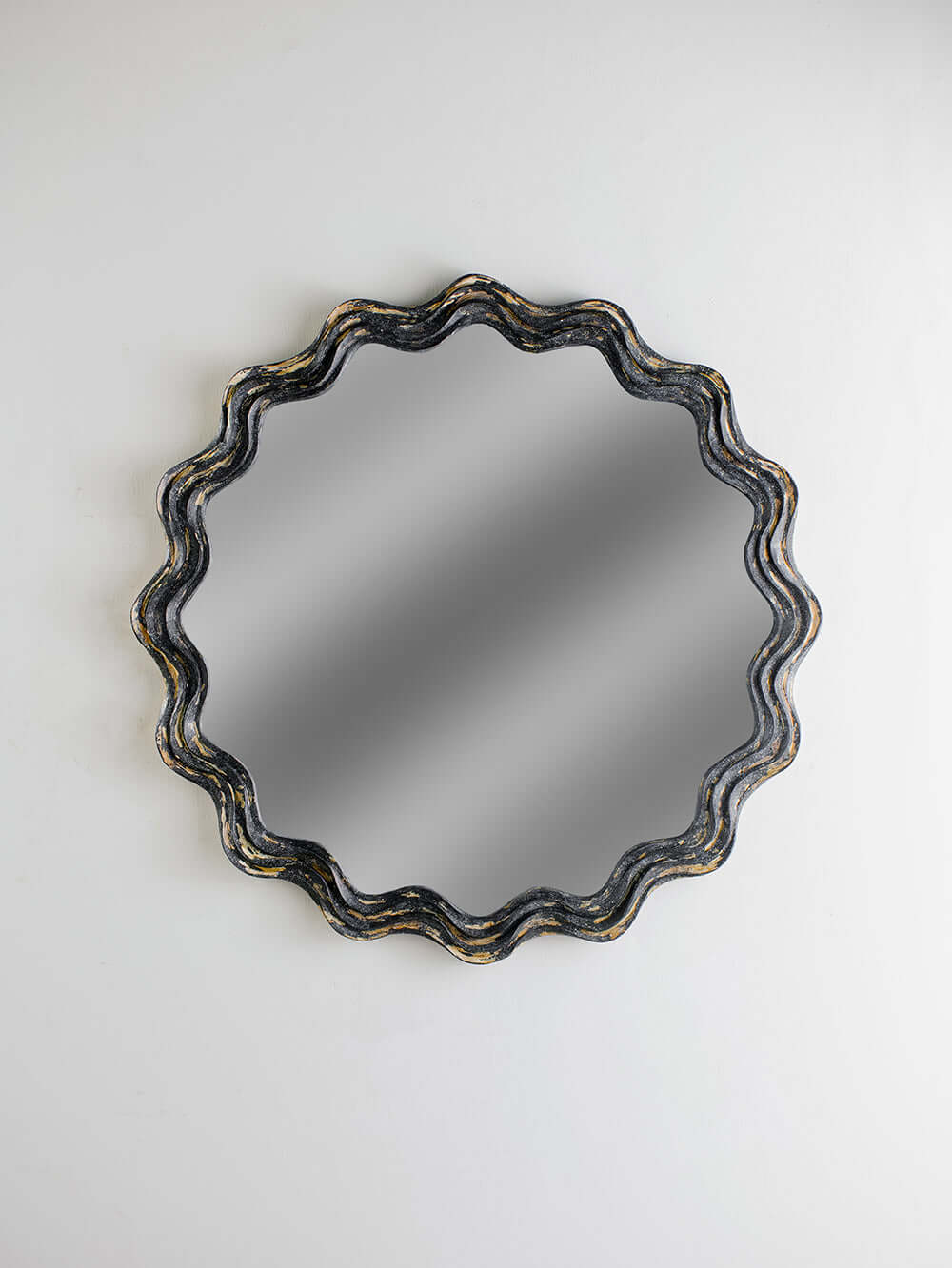 Clam Shell Mirror Round WM56S Burnt Ochre