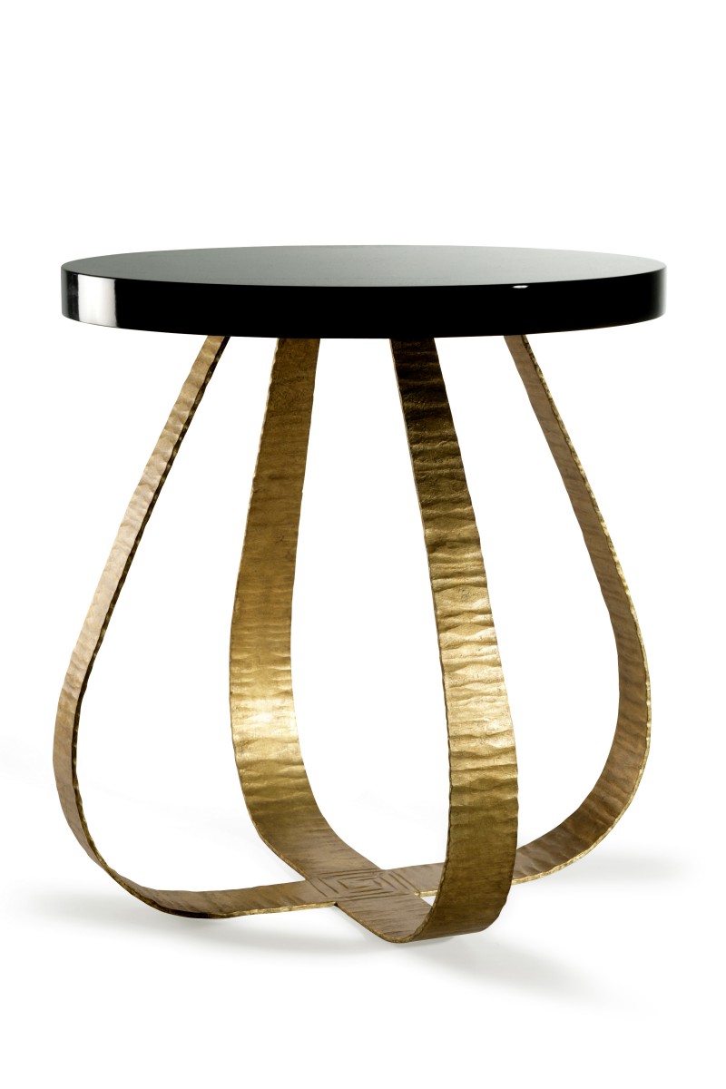 Fig Table CST25 French Brass with Black Lacquer top