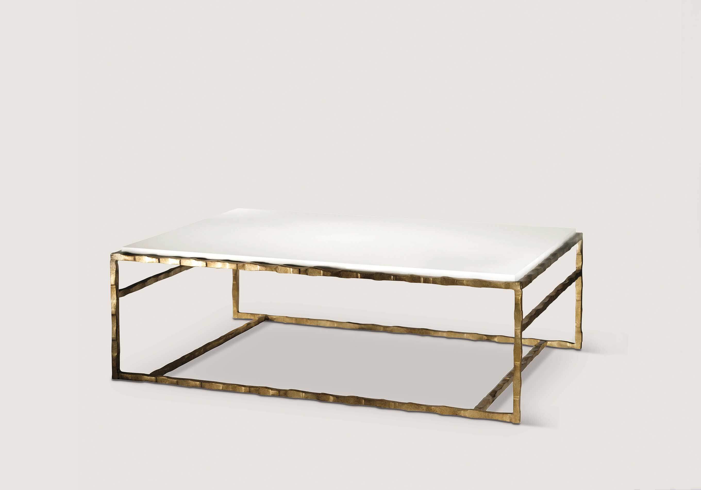 Giacometti Coffee Table CFT01 Wood Burnt Silver with Faux Limestone top