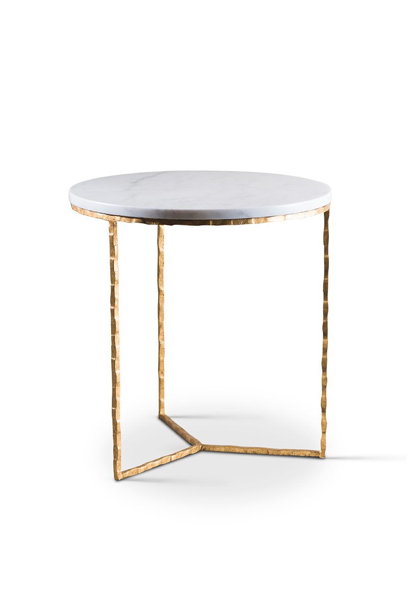 Giacometti Gamma Table CST49 Gold with Calacatta Primavera