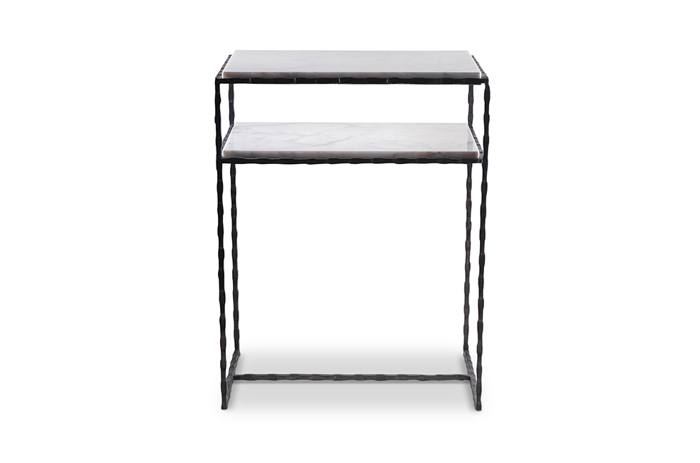 Giacometti Lamp Table CST47 Carbon with Calacatta Primavera