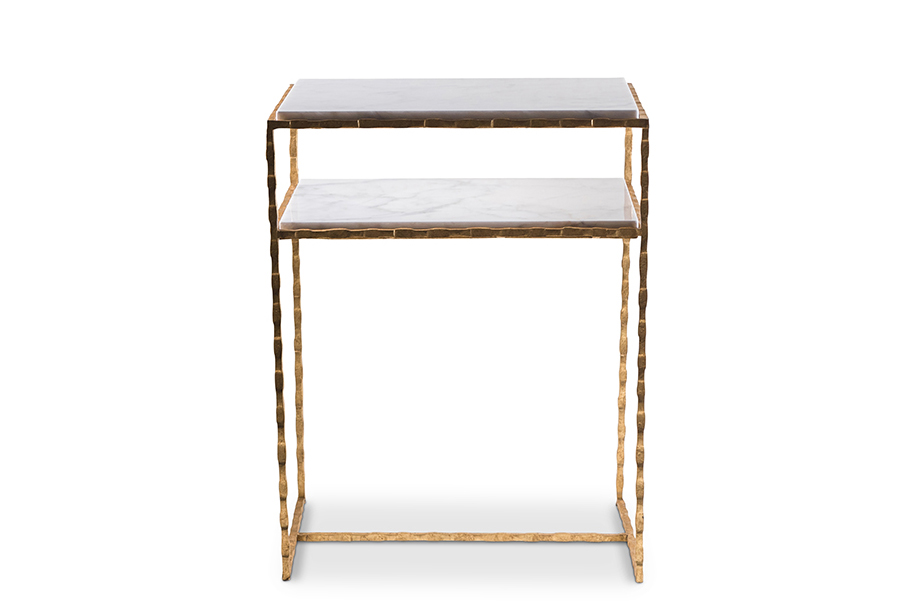 Giacometti Lamp Table CST47 Gold with Calacatta Primavera