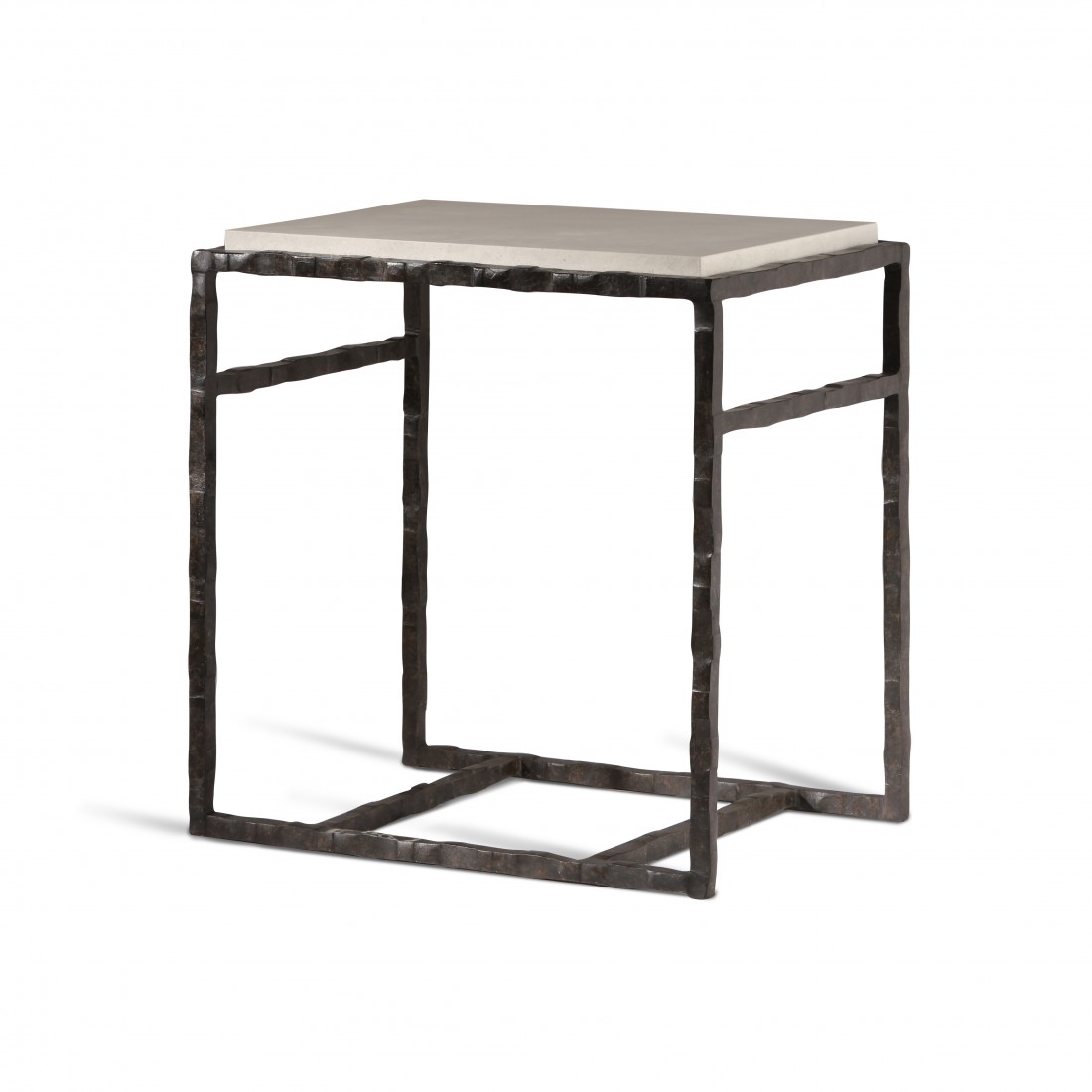 Giacometti Side Table CST01 Bronzed with Faux Limestone top