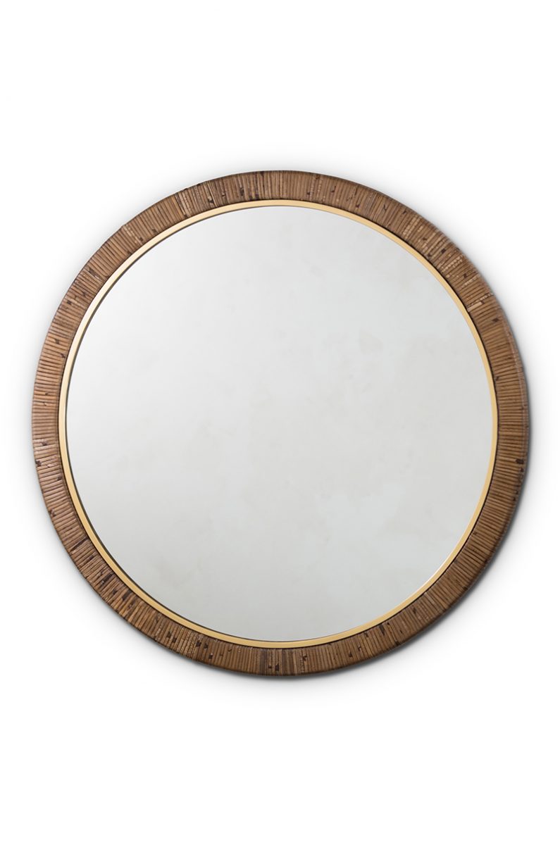 Holden Mirror WM52 Dark Cane with Brass
