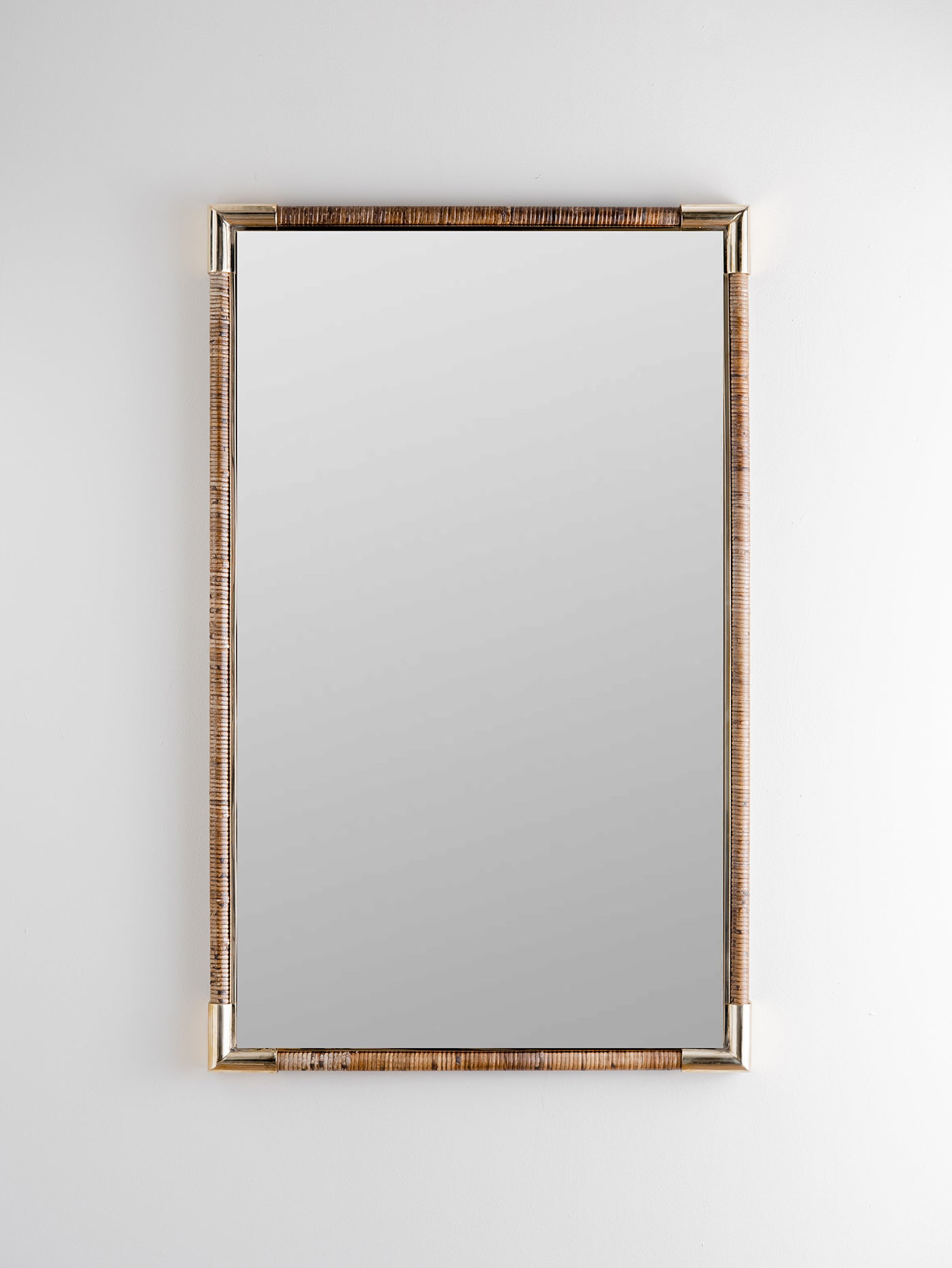 Holden Mirror Rectangular WM52R Dark Cane with Brass