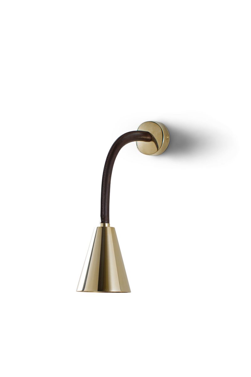 Huxley Flexible Wall Light TWL131 Chocolate with Brass
