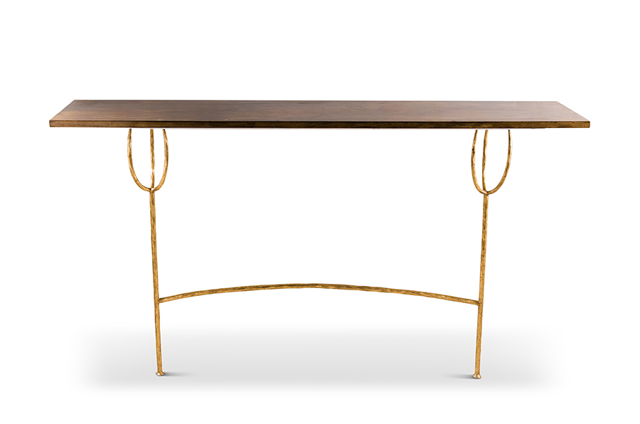 Logan Hall Table CCT54 Gold with French Polished Wood