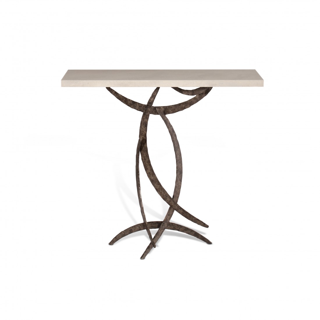 Miro Console Table CCT28 Burnt Silver with Faux Limestone top