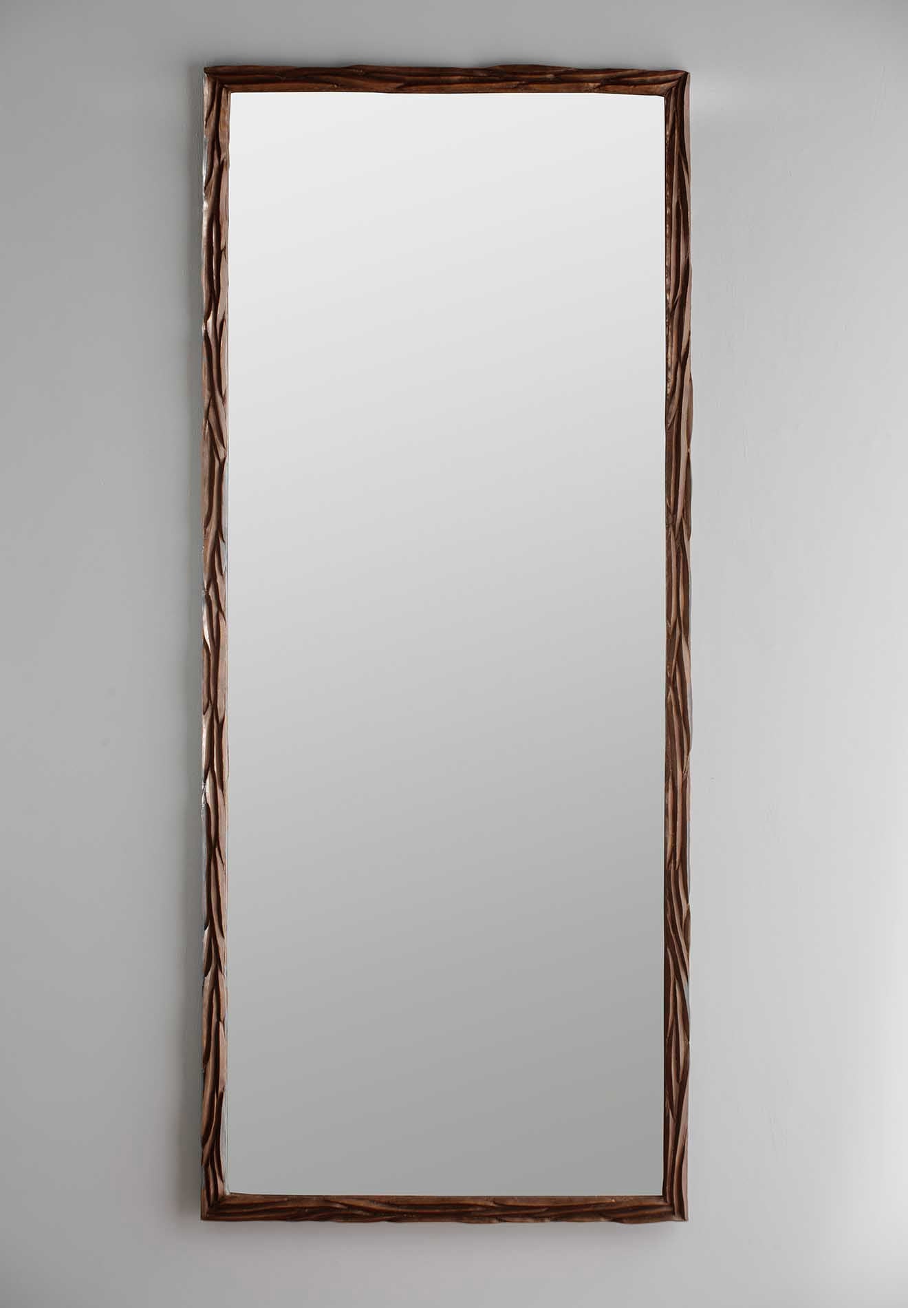 Rectangle Laurel Mirror WM24R Mirrored Glass French Brass