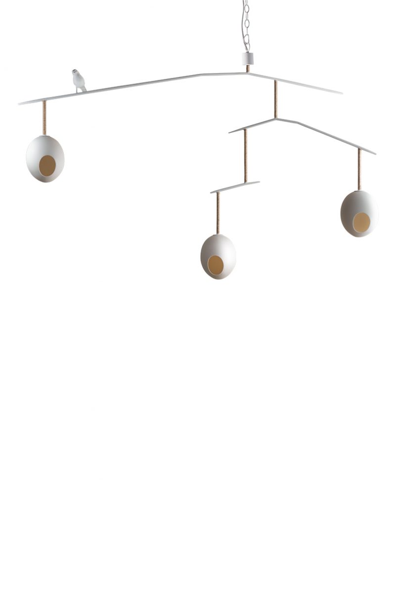 Rockin' Robin Chandelier MCL79 Stucco Plaster White