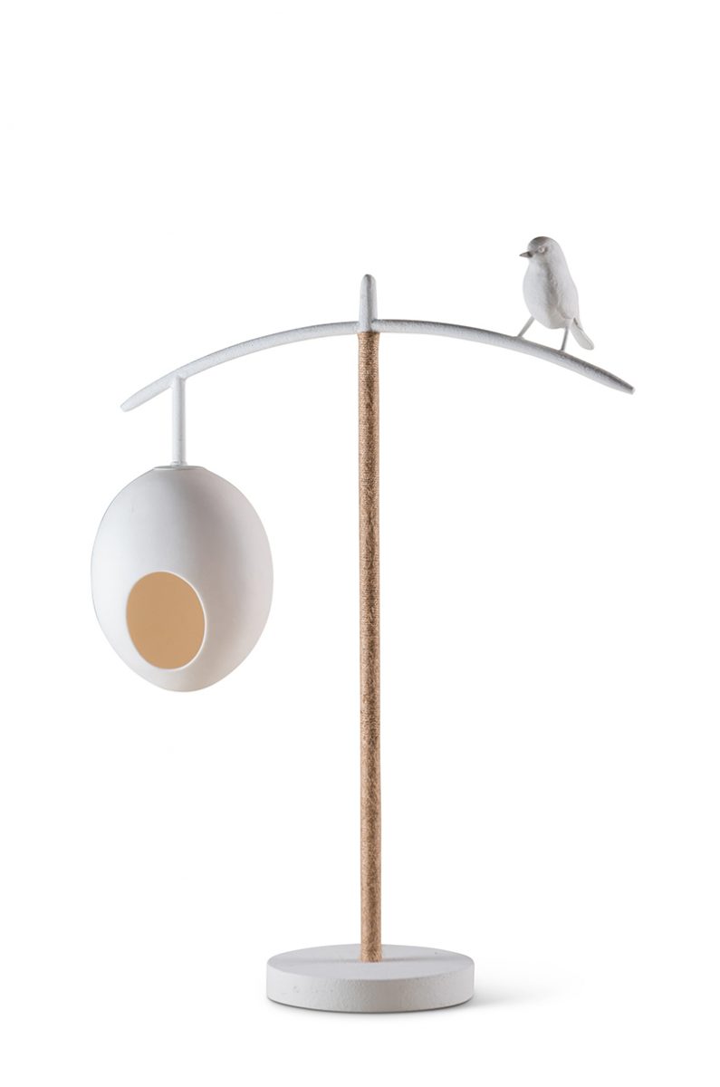 Sleepy Robin Table Lamp SLB72 Stucco Plaster White