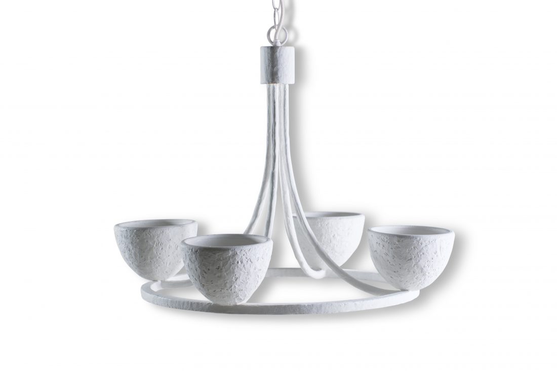 Small Compton Chandelier MCL65S Plaster White
