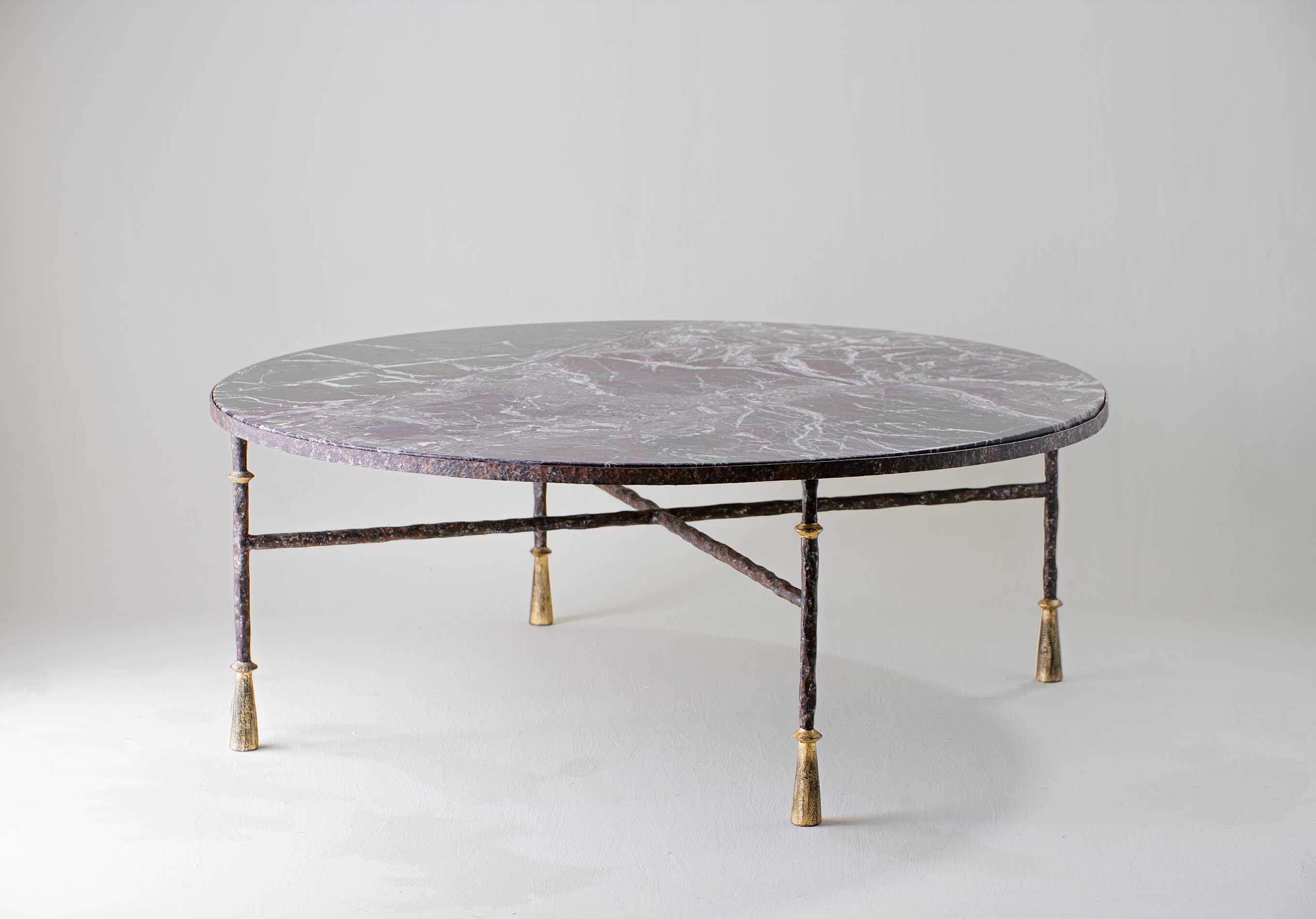 Stanley Coffee Table Large CFT16L Marble Old Rust with Rosso Levanto marble top