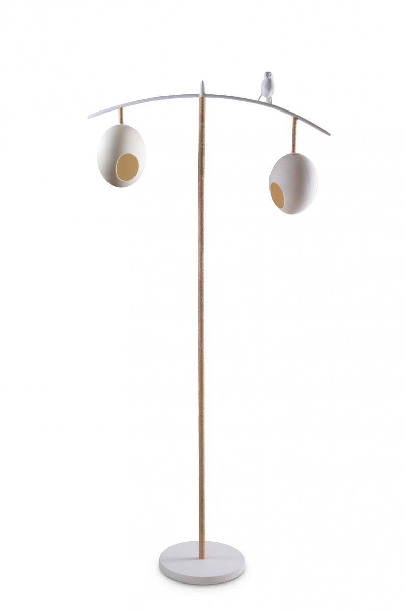 Sunny Robin Floor Lamp MFL51 Stucco Plaster White
