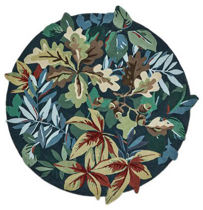 Robin's Wood Forest Green Round 146507 Rug