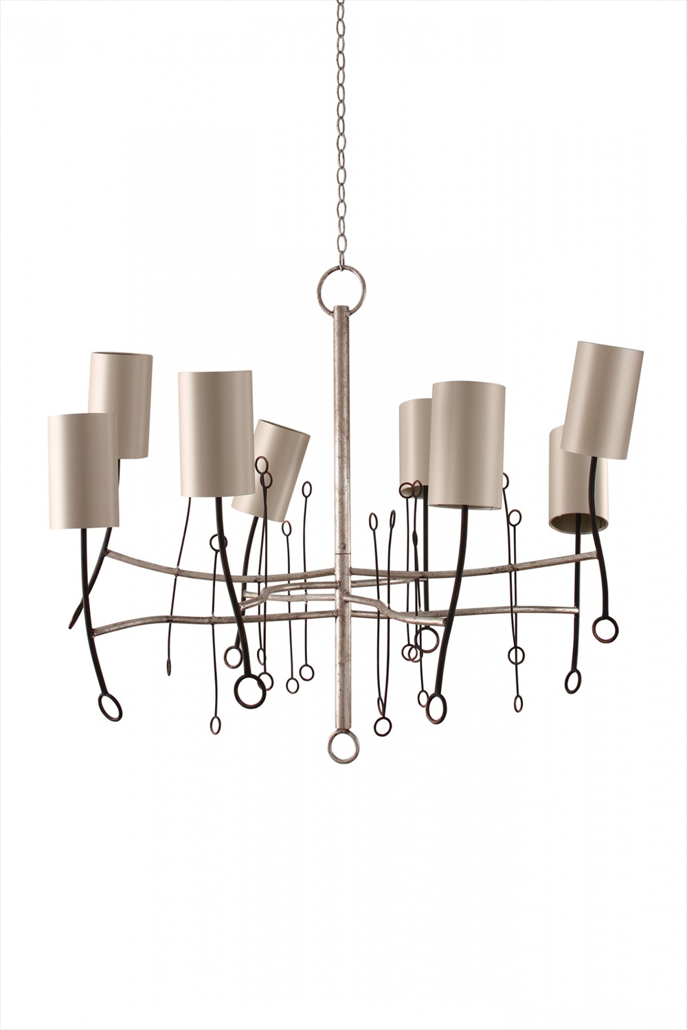 Short Lollipop Chandelier MCL20S Scratched Silver