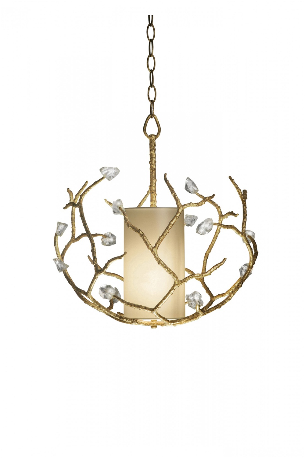 Small Blossom Chandelier With Shade MCL18S White Gold