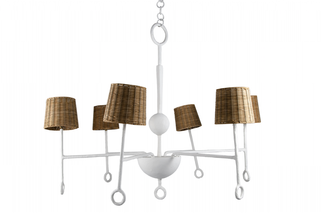 Small Crawford Chandelier MCL67S Plaster White