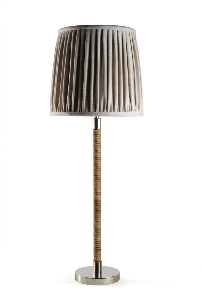 Small Holden Table Lamp WLB35S Dark Cane With Nickel