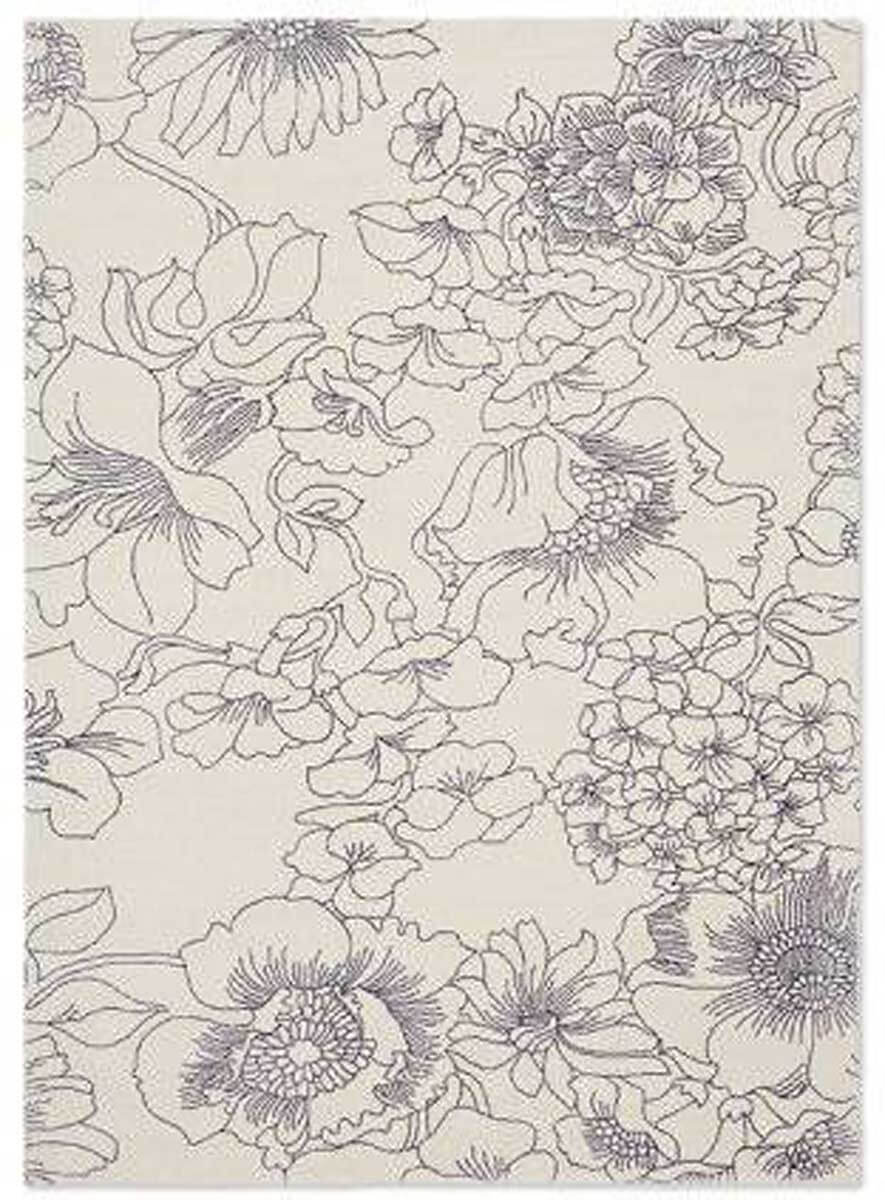 Linear Floral Blue 162508 Rug