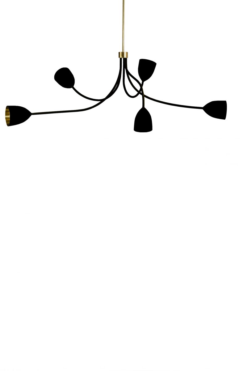 Tulip Ceiling Light MCL66 Black With Black