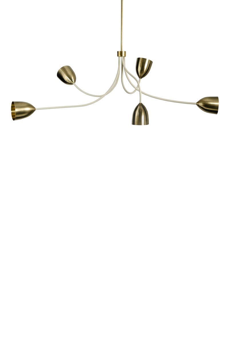 Tulip Ceiling Light MCL66 Pistachio With Brass
