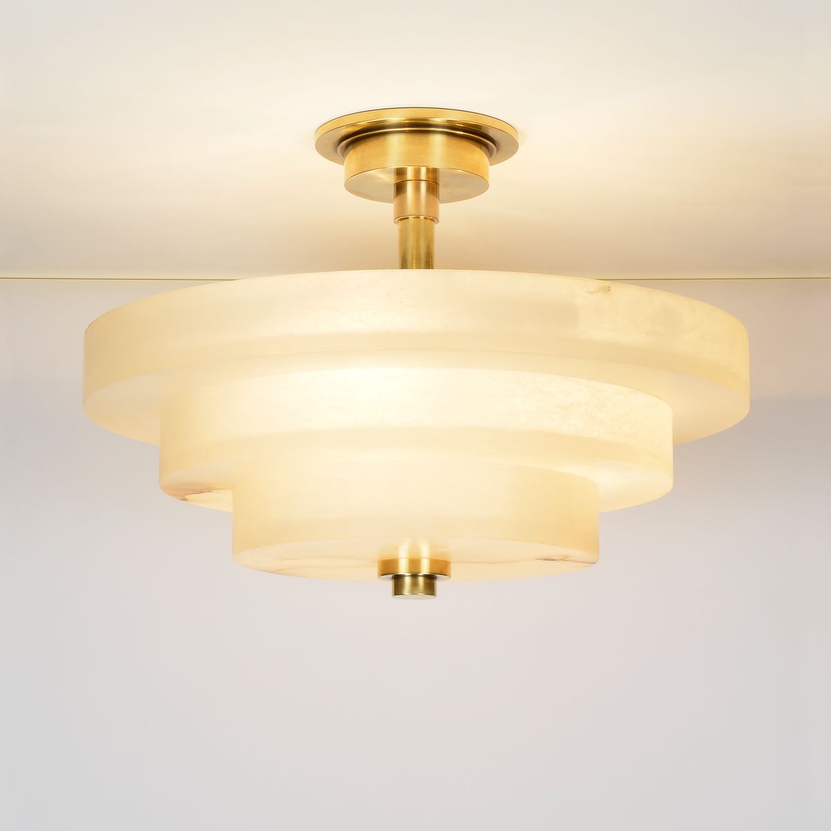 Pershore Alabaster Semi Flush Ceiling Light CL0230.BR