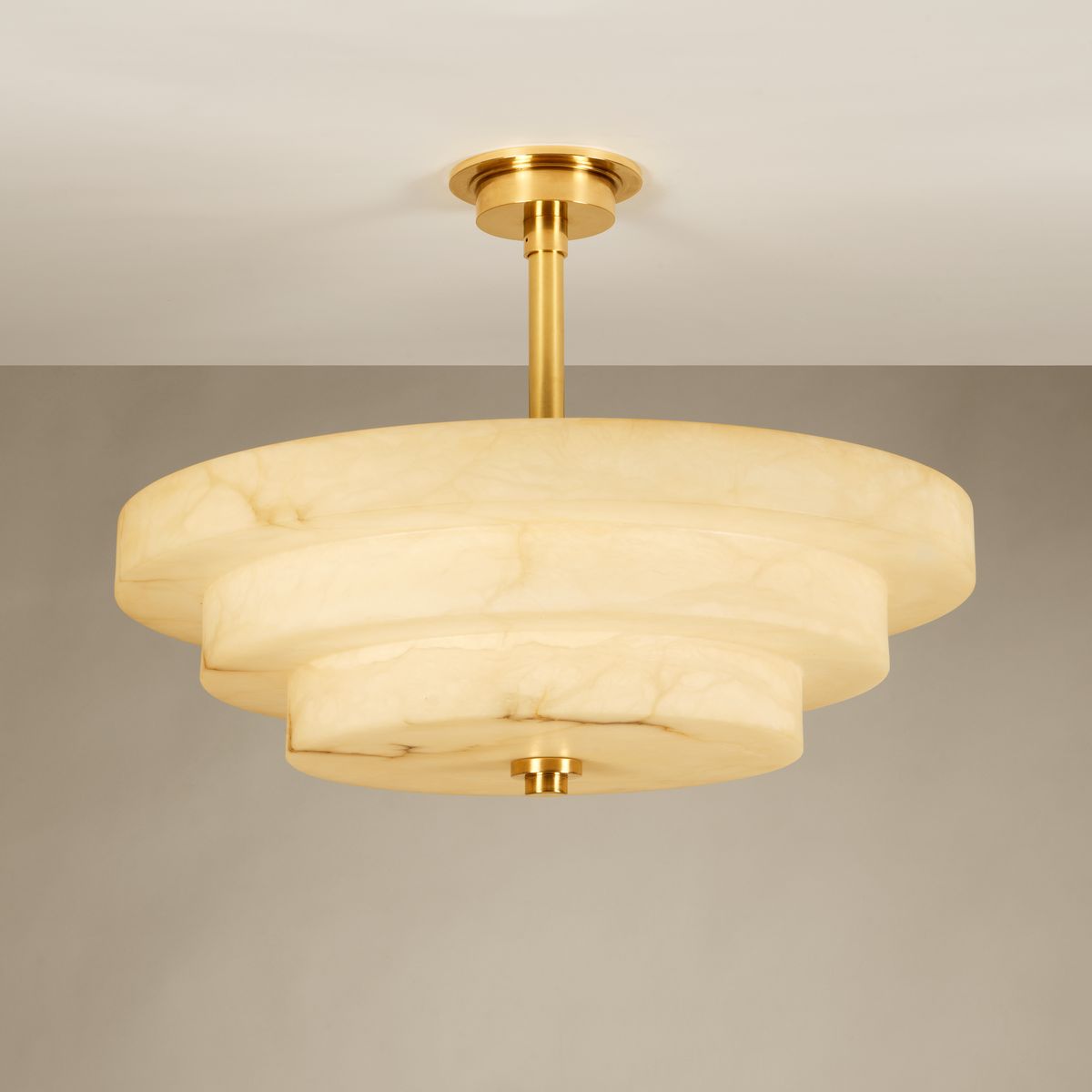 Pershore Alabaster Semi Flush Ceiling Light CL0282.BR