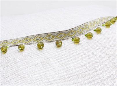 Veneto Bead Fringe Pesto T74-03