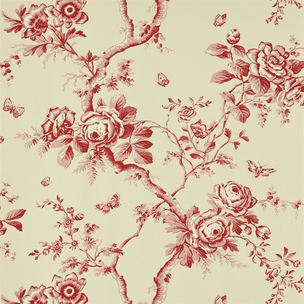 Ashfield Floral Vermilion PRL027-02