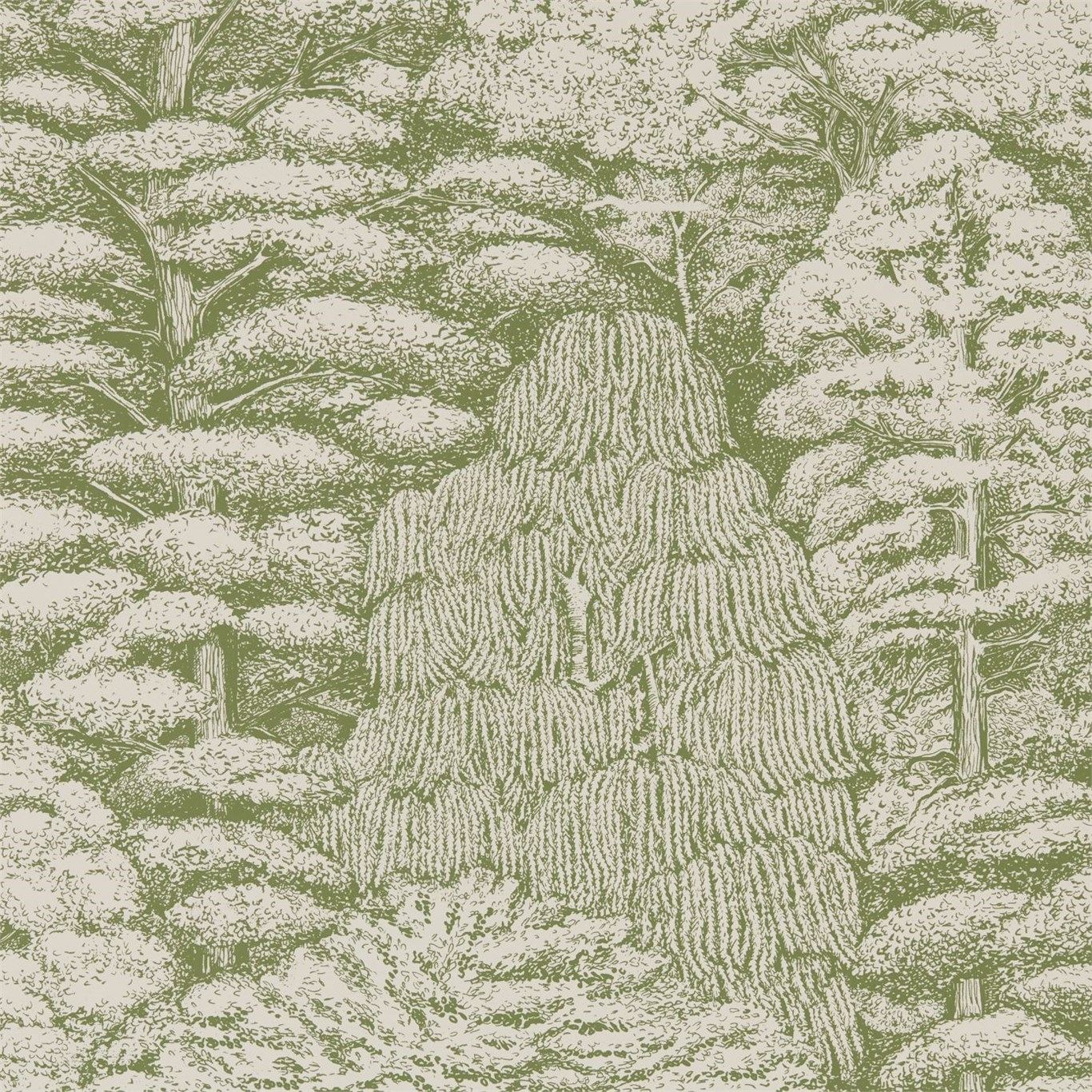 Woodland Toile Cream Green 215720