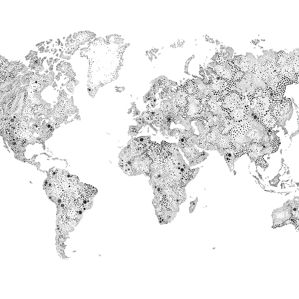 World Map Black 630-09