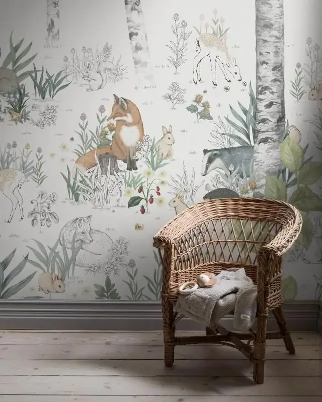Childrens Mural Wallpaper Magic Forest Mural by Boråstapeter