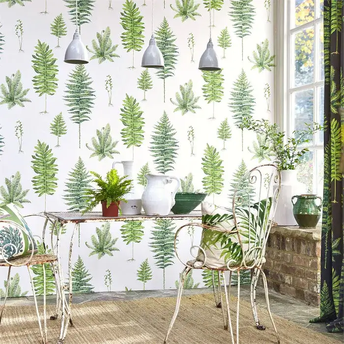 Fern Botanical Wallpaper Fernery in Botanical Green by Sanderson